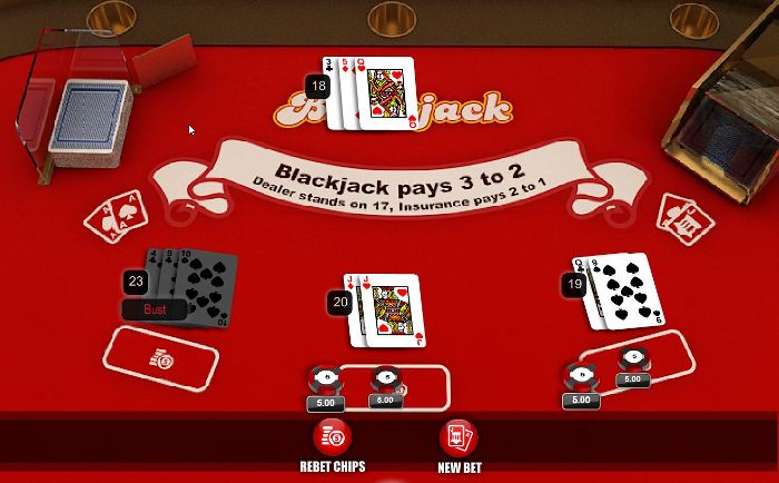 GDay Casino Blackjack Table Screenshot