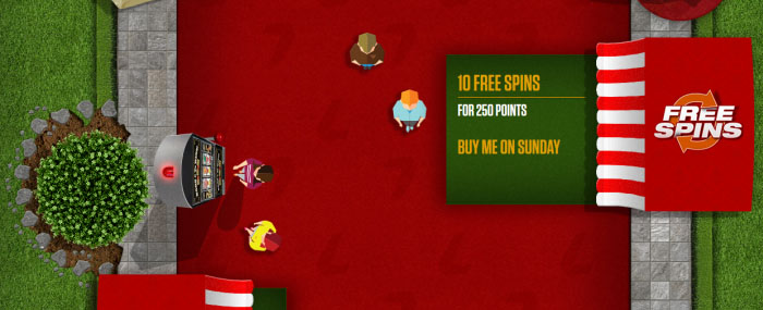 Buy free spins, bonuses or a mystery surprise for your loyalty points