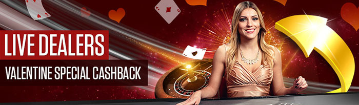 Play live dealer games and grab your cashback