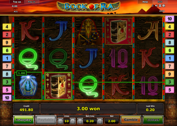 Play Book of Ra for free at OVO Casino