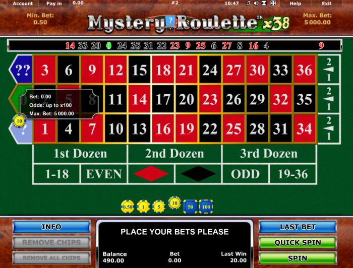 Play Mystery roulette for free at OVO Casino