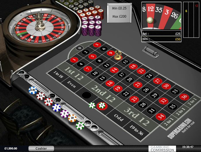 Play roulette at SuperCasino