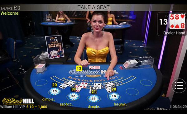 Play live blackjack at William Hill Casino